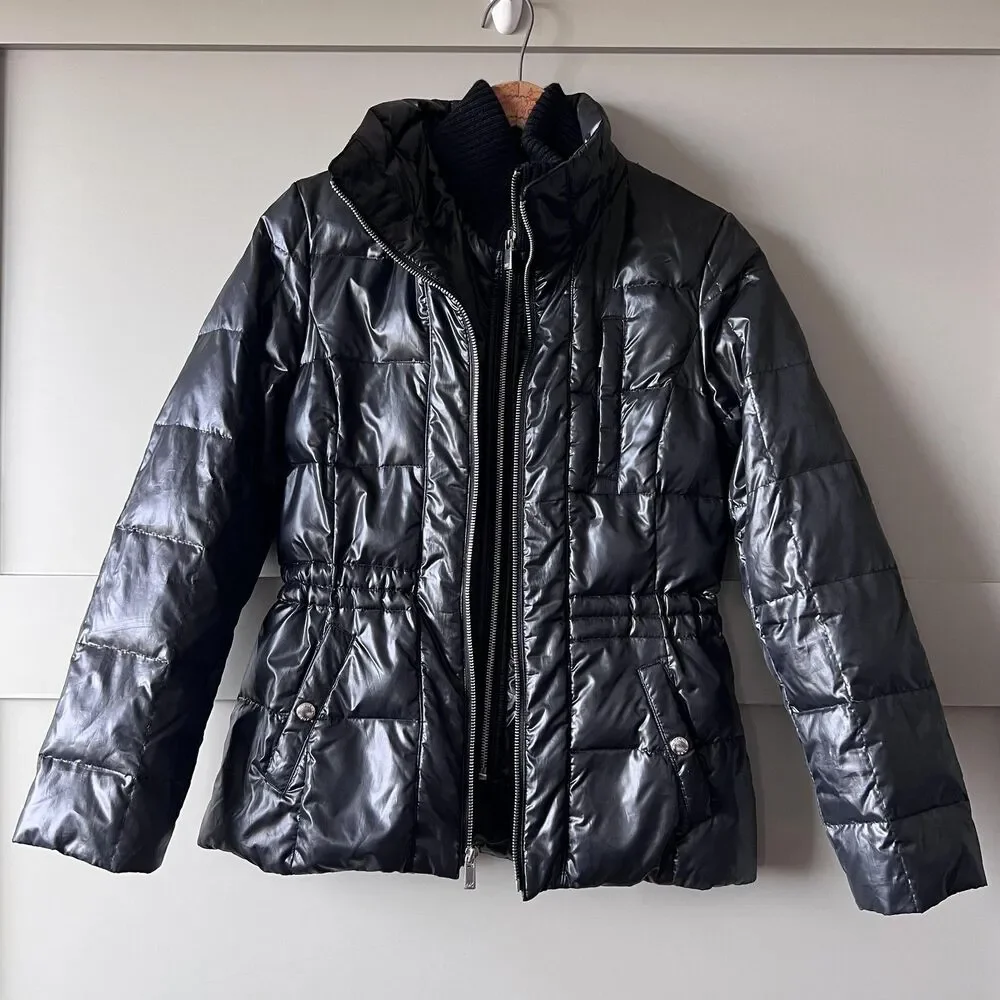 Michael‎ Michael Kors Jacket Womens Petite Petite Black Puffer Quilted Down Coat